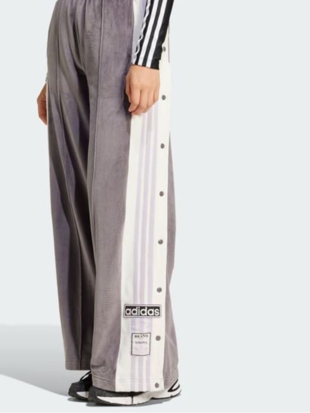 Y2K Adidas Velour Wide Leg Track Pants 2XL